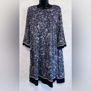 Simply Vera Wang Pull Over Nightgown 3/4 Sleeves Size Large Black Purple White